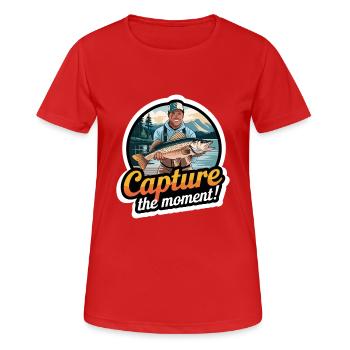 FISCHE, DIE SIE GEFANGEN HABEN - Frauen T-Shirt atmungsaktiv - Rot - Vorne - AI Model Female 172 dark (172cm)