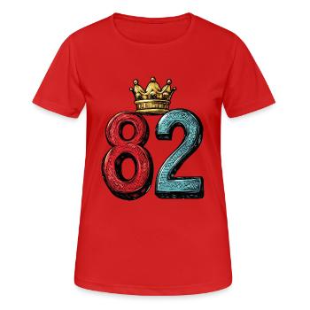 82 Zahl Krone - Frauen T-Shirt atmungsaktiv - Rot - Vorne - AI Model Female 172 dark (172cm)