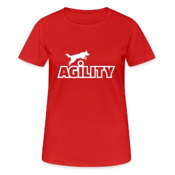 Agility - Frauen T-Shirt atmungsaktiv - Rot - Vorne - AI Model Female 172 dark (172cm)