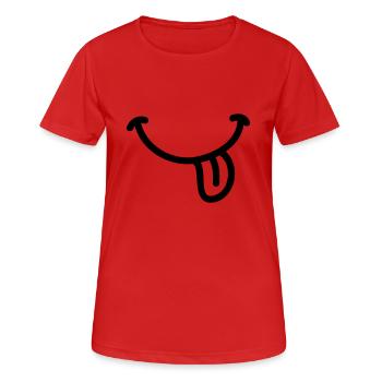 Smiley sourire langue - Line - T-shirt respirant Femme - rouge - Devant - AI Model Female 172 dark (172cm)
