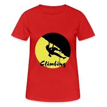 Klettern, Kletterer, Kletterin - Frauen T-Shirt atmungsaktiv - Rot - Vorne - AI Model Female 172 dark (172cm)