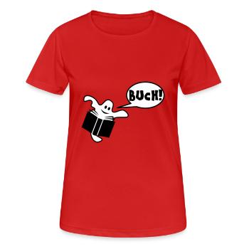 Buch - Frauen T-Shirt atmungsaktiv - Rot - Vorne - AI Model Female 172 dark (172cm)