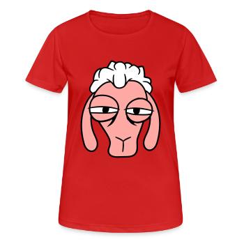 mouton sceptique regard critique visage tête cool - T-shirt respirant Femme - rouge - Devant - AI Model Female 172 dark (172cm)