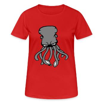 Oktopus Kraken Tintenfisch Kopffüßer Riesenkalmar - Frauen T-Shirt atmungsaktiv - Rot - Vorne - AI Model Female 172 dark (172cm)