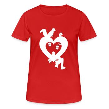 Squirrel Nuts with Love Heart, Love Squirrels - Women's Breathable T-Shirt - red - Front - AI Model Female 172 dark (172cm)