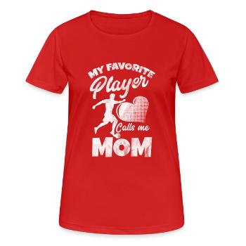 Shirt for soccer mum - Women's Breathable T-Shirt - red - Front - AI Model Female 172 dark (172cm)