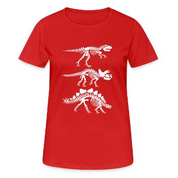 Dinosaur skeleton anatomy - Women's Breathable T-Shirt - red - Front - AI Model Female 172 dark (172cm)