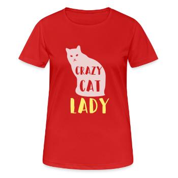 Crazy Cat Lady - Women's Breathable T-Shirt - red - Front - AI Model Female 172 dark (172cm)