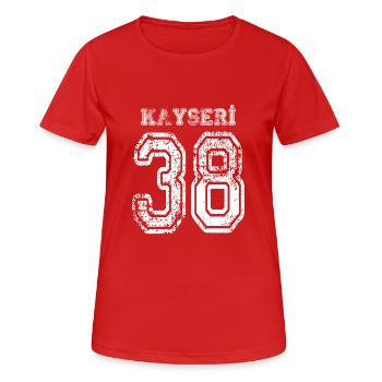 38 Kayseri plaque d'immatriculation turque comme un cadeau - T-shirt respirant Femme - rouge - Devant - AI Model Female 172 dark (172cm)