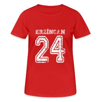 24 Erzincan plaque d'immatriculation turque comme un cadeau - T-shirt respirant Femme - rouge - Devant - AI Model Female 172 dark (172cm)