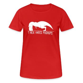 T-Rex n'aime pas tractions - T-shirt respirant Femme - rouge - Devant - AI Model Female 172 dark (172cm)