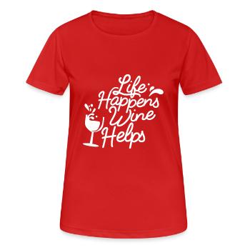 Lifehappens vin aide - blanc - T-shirt respirant Femme - rouge - Devant - AI Model Female 172 dark (172cm)