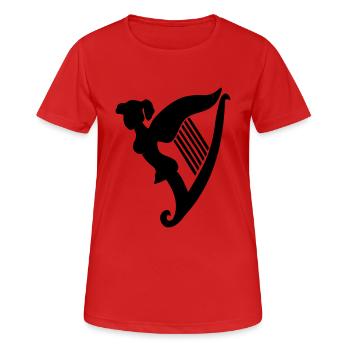 Irish Harpgirl - Frauen T-Shirt atmungsaktiv - Rot - Vorne - AI Model Female 172 dark (172cm)
