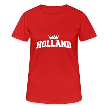 holland met kroon - Frauen T-Shirt atmungsaktiv - Rot - Vorne - AI Model Female 172 dark (172cm)