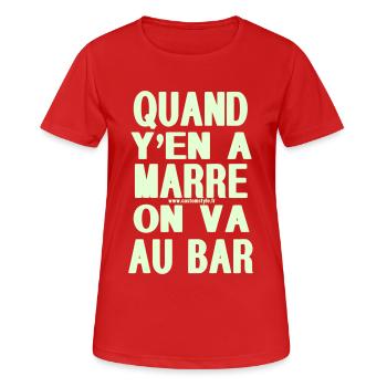 wenn sie krank y'en Sie den roten Balken gehen - Frauen T-Shirt atmungsaktiv - Rot - Vorne - AI Model Female 172 dark (172cm)