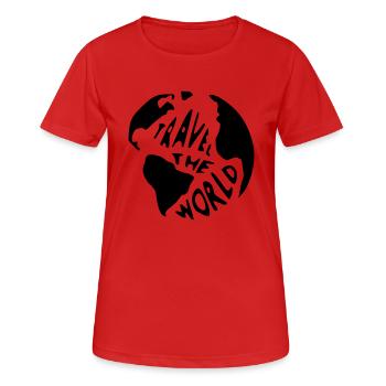 Voyage voyage mondial - T-shirt respirant Femme - rouge - Devant - AI Model Female 172 dark (172cm)