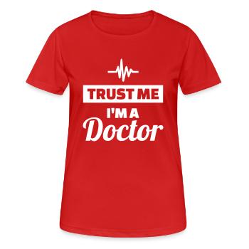 Arzt - Frauen T-Shirt atmungsaktiv - Rot - Vorne - AI Model Female 172 dark (172cm)