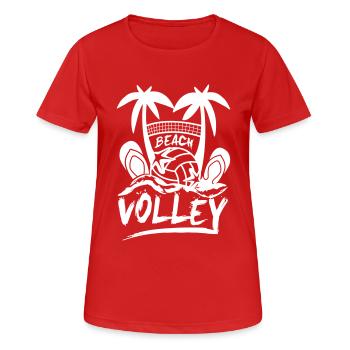 Strand VOLLEY - Frauen T-Shirt atmungsaktiv - Rot - Vorne - AI Model Female 172 dark (172cm)