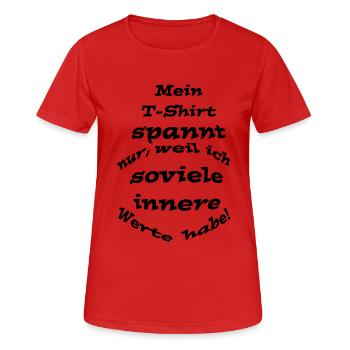 Innere Werte - Frauen T-Shirt atmungsaktiv - Rot - Vorne - AI Model Female 172 dark (172cm)