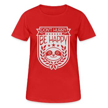 Ne vous dépêchez pas d’être heureux - T-shirt respirant Femme - rouge - Devant - AI Model Female 172 dark (172cm)