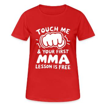 Humour MMA pour les fans de MMA - T-shirt respirant Femme - rouge - Devant - AI Model Female 172 dark (172cm)