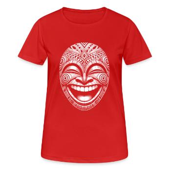 Maske - Frauen T-Shirt atmungsaktiv - Rot - Vorne - AI Model Female 172 dark (172cm)
