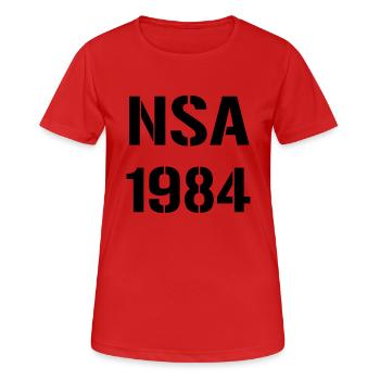 NSA 1984 - T-shirt respirant Femme - rouge - Devant - AI Model Female 172 dark (172cm)