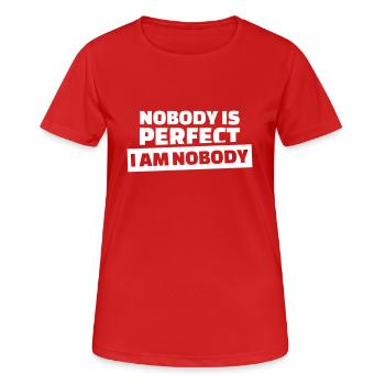 Perfekt - Frauen T-Shirt atmungsaktiv - Rot - Vorne - AI Model Female 172 dark (172cm)