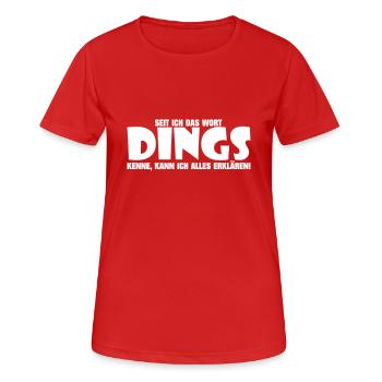 Dings - Frauen T-Shirt atmungsaktiv - Rot - Vorne - AI Model Female 172 dark (172cm)