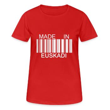 Made in Euskadi - Frauen T-Shirt atmungsaktiv - Rot - Vorne - AI Model Female 172 dark (172cm)