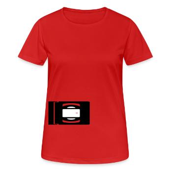 VHS, cassette vidéo, rétro, enregistreur vidéo - T-shirt respirant Femme - rouge - Devant - AI Model Female 172 dark (172cm)