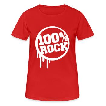 100% Percent Rock Music Stamp Graffiti Drops - Women's Breathable T-Shirt - red - Front - AI Model Female 172 dark (172cm)