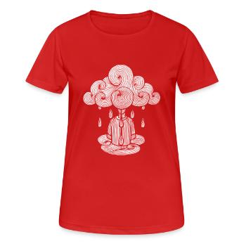 nuage, lundi nuage pluie, le lundi c'est nul... - T-shirt respirant Femme - rouge - Devant - AI Model Female 172 dark (172cm)