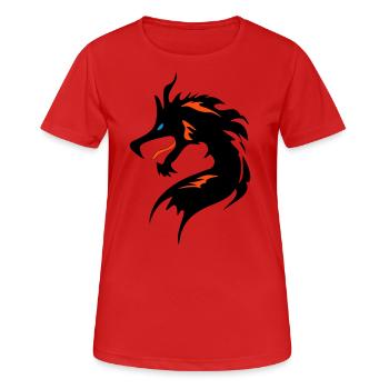 OolCool Dragon Head-I Love Dragon- 龍 - Frauen T-Shirt atmungsaktiv - Rot - Vorne - AI Model Female 172 dark (172cm)