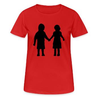 Kinder - Frauen T-Shirt atmungsaktiv - Rot - Vorne - AI Model Female 172 dark (172cm)