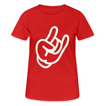 Main de roche - T-shirt respirant Femme - rouge - Devant - AI Model Female 172 dark (172cm)