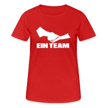 Ein Team Pferde Shirt - Frauen T-Shirt atmungsaktiv - Rot - Vorne - AI Model Female 172 dark (172cm)