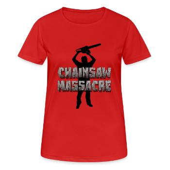 Chainsaw Massacre - Horror / Splatter / Killer - Women's Breathable T-Shirt - red - Front - AI Model Female 172 dark (172cm)