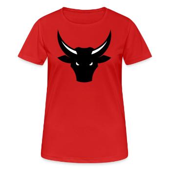 Bull / Taurus / Ox / Bull Head (2C) - Women's Breathable T-Shirt - red - Front - AI Model Female 172 dark (172cm)