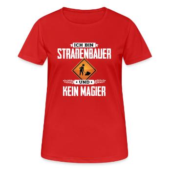 Ich bin Straßenbauer - Frauen T-Shirt atmungsaktiv - Rot - Vorne - AI Model Female 172 dark (172cm)