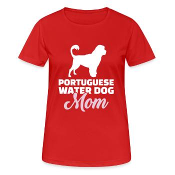 Portugiesischer Wasserhund - Frauen T-Shirt atmungsaktiv - Rot - Vorne - AI Model Female 172 dark (172cm)