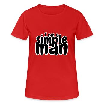 Je suis un homme simple - T-shirt respirant Femme - rouge - Devant - AI Model Female 172 dark (172cm)