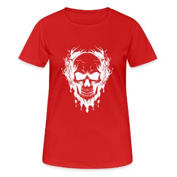 Schädel der Gesetzlosen Autobahn-Gangs Tod von Bikern - Frauen T-Shirt atmungsaktiv - Rot - Vorne - AI Model Female 172 dark (172cm)