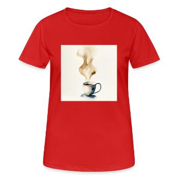Coffee cup - Women's Breathable T-Shirt - red - Front - AI Model Female 172 dark (172cm)