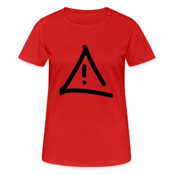 Vorsicht Achtung - Frauen T-Shirt atmungsaktiv - Rot - Vorne - AI Model Female 172 dark (172cm)
