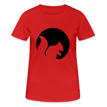 kreis rund logo silhouette schwarz eichhoernchen n - Frauen T-Shirt atmungsaktiv - Rot - Vorne - AI Model Female 172 dark (172cm)