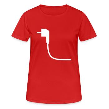 Plug and socket carnival costume - Women's Breathable T-Shirt - red - Front - AI Model Female 172 dark (172cm)