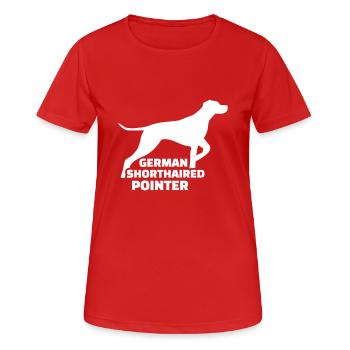 German Shorthaired Pointer - Women's Breathable T-Shirt - red - Front - AI Model Female 172 dark (172cm)