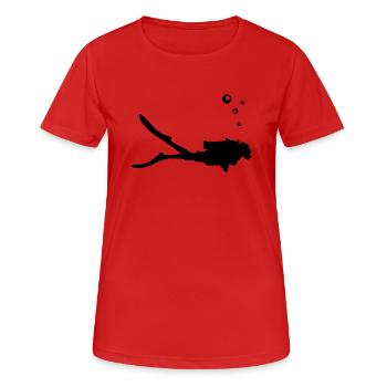Diver, diving - T-shirt respirant Femme - rouge - Devant - AI Model Female 172 dark (172cm)