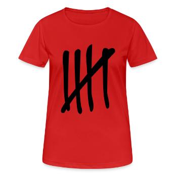 5 Striche - Frauen T-Shirt atmungsaktiv - Rot - Vorne - AI Model Female 172 dark (172cm)